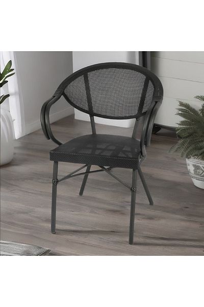 rexa Black rattan single chair 82x60x57 cm