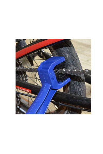YLOTECH Brush with 2 heads for cleaning chain and oil of Bicycles and Motorcycles, Blue