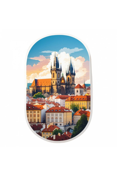 INOVATIX Set de 8 piese, autocolant catedrala orașului Praga, INOVATIX®. 6 cm