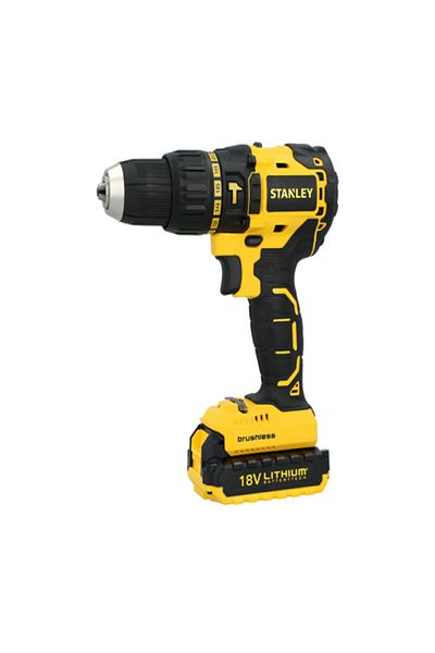 Stanley مثقاب مطرقة لاسلكي بدون مفتاح 13 مم بتقنية بدون فرشاة 18 فولت