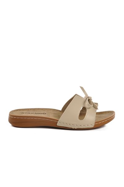 AYAKMOD Beige Thin Sole Anatomical Women's Slippers 11-367 Z