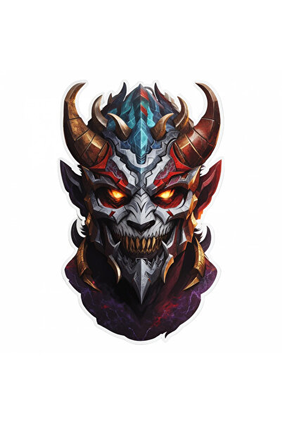 INOVATIX Set de 8 piese, autocolant Demon Andromalius cu colți, INOVATIX®. 6 cm