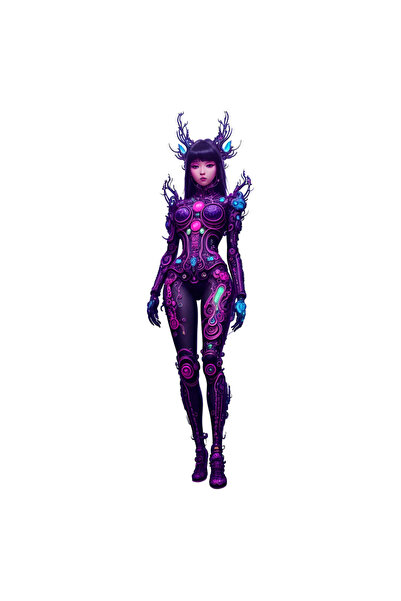 INOVATIX Set de 8 piese, autocolant Fată în costum neon, INOVATIX®. 6 cm