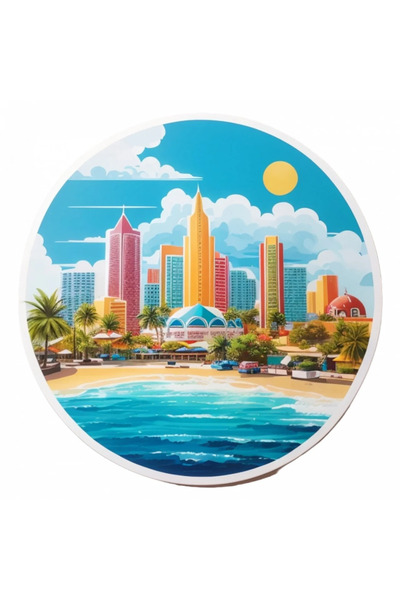 INOVATIX Σετ 8 τεμαχίων, Αυτοκόλλητο Πόλης Κανκούν, INOVATIX®. 6 εκ.