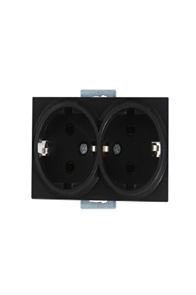 Mutlusan Double Grounded Socket Metallic Black 2200 202 0284 (Frame Excluded)