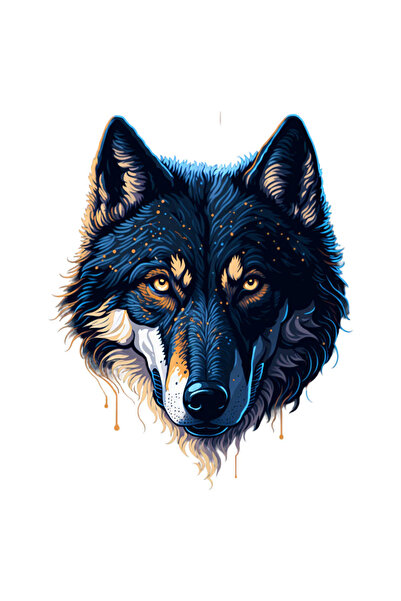 INOVATIX Σετ 8 τεμαχίων, Αυτοκόλλητο Σκοτεινός Λύκος, INOVATIX®. 6 εκ.