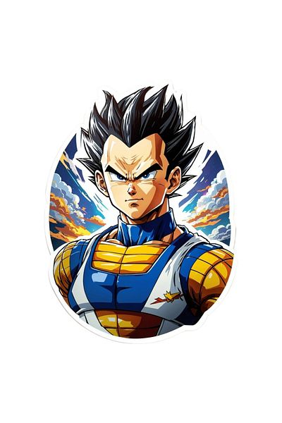 INOVATIX Set de 8 piese, autocolant personaj Vegeta Dragon Ball în costum, INOVATIX®. 6 cm