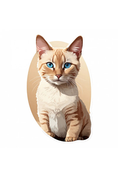 INOVATIX Σετ 8 τεμαχίων, αυτοκόλλητο γάτας Τονκινέζικου στιλ, INOVATIX®. 6 εκ.