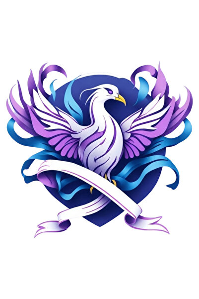 INOVATIX Set de 8 bucăți, autocolant cu efigie de pasăre Phoenix, INOVATIX®. 6 cm