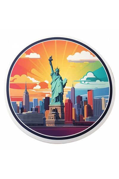 INOVATIX Set of 8 pieces, Sticker New York City Victoria statue, INOVATIX®. 6 cm