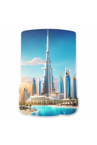 INOVATIX Set of 8 pieces, Sticker Dubai Burj Khalifa, INOVATIX®. 6 cm
