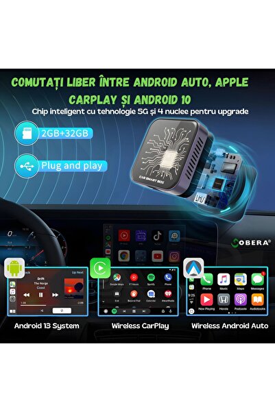 goBERA AI Box Auto Wireless CarPlay and Android Auto - goBERA
