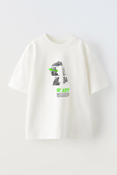 Anetos Tricou Light Of Art Artistic Front cu imprimeu Cotton White supradimen...