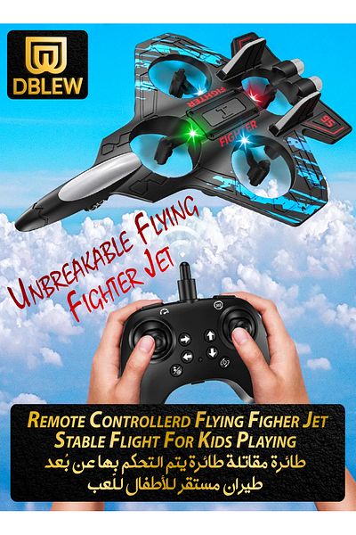 DBLEW Remote Control Fighter Jet Plane for Kids RC Airplane Mimics Drone Helicopter Flying Aircraft Toy