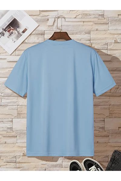 PENTHİLUS Men's short-sleeved t-shirt, round neck, loose fit, slightly stretchy, letter pattern