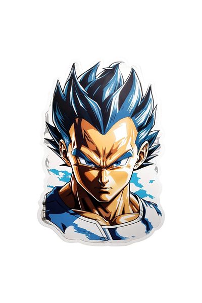 INOVATIX Set de 8 piese, autocolant personaj Vegeta Dragon Ball încruntat, INOVATIX®. 6 cm