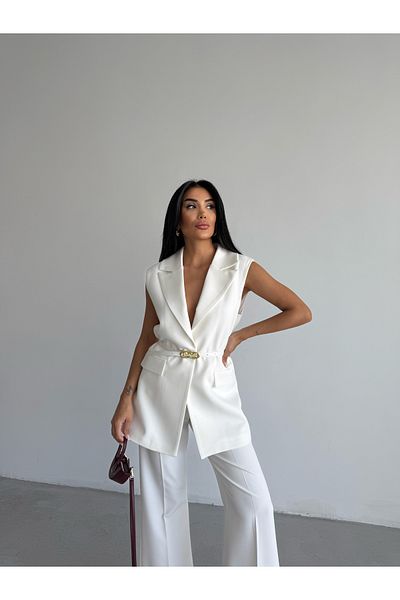 CLB COLLECTION Women's Vest Wide Leg Pants Set