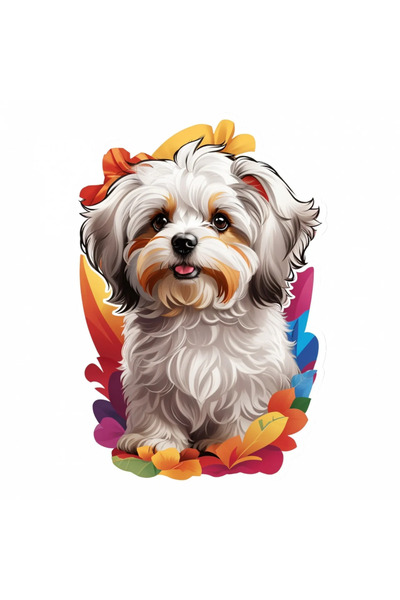 INOVATIX Set de 8 bucăți, autocolant cățeluș Havanese, INOVATIX®. 6 cm