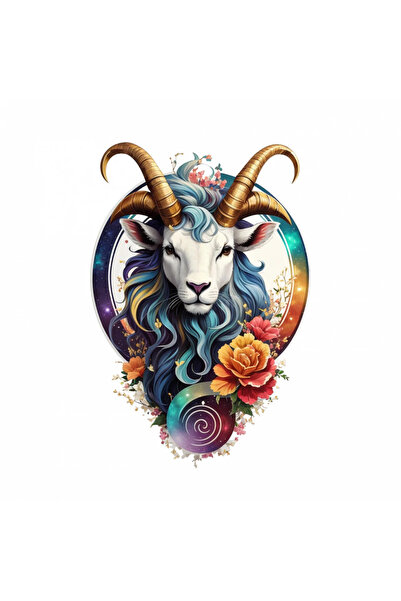 INOVATIX Σετ 8 τεμαχίων, Αυτοκόλλητο Κατσίκας με τριαντάφυλλο σύμβολο του ζωδ...