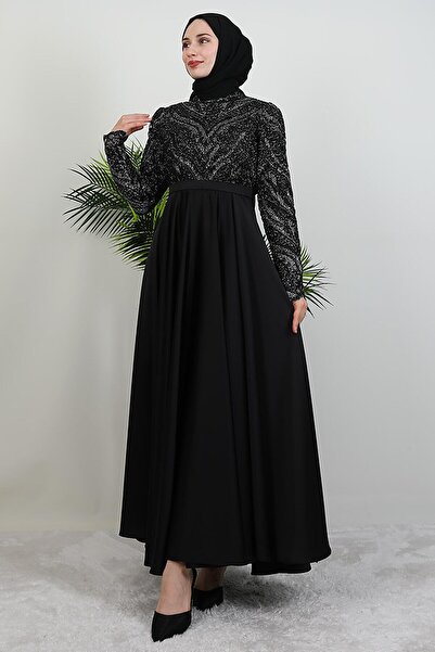 giz astore Velora Tesettür Abiye Siyah