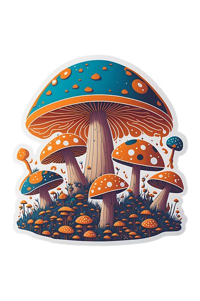 INOVATIX Set of 8 pieces, Giant Mushroom Sticker, INOVATIX®. 6 cm