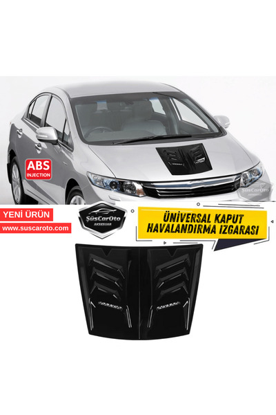 ŞüsCarOto Aksesuar Üniversal Her Araca Uyumlu Geniş Midi Boy Kaput Üstü Havalandırma Izgarası Tavan Vent Scoop İthal