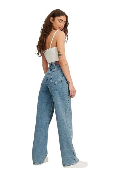 Livik Di̇lemma Women's Lycra Stretchy Custom Cut Wide Leg Jeans
