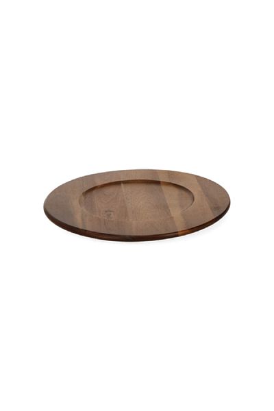 Bien Servi Elegant Design Round Acacia Serving Plate Brown