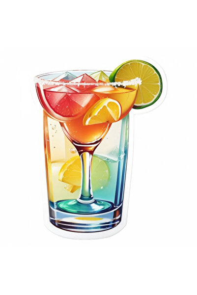 INOVATIX Set de 8 piese, Autocolant Cocktail Margarita, INOVATIX®. 6 cm