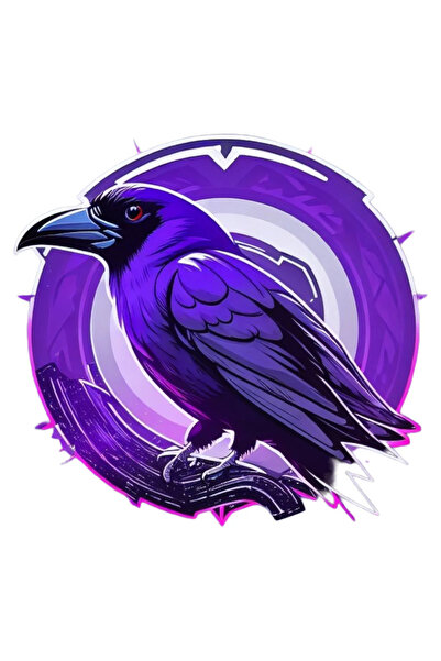 INOVATIX Set de 8 piese, autocolant cu o cioară pe o creangă, INOVATIX®. 6 cm