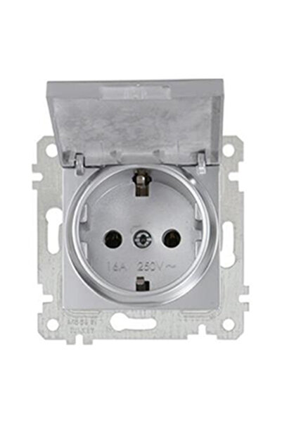 Mutlusan ريتا مقبس أرضي مزود بغطاء مفتاح ميكانيكي إينوكس