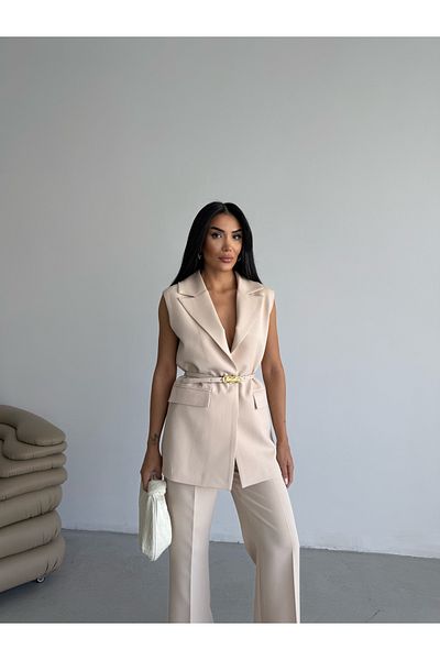 CLB COLLECTION Γυναικείο γιλέκο φαρδύ παντελόνι