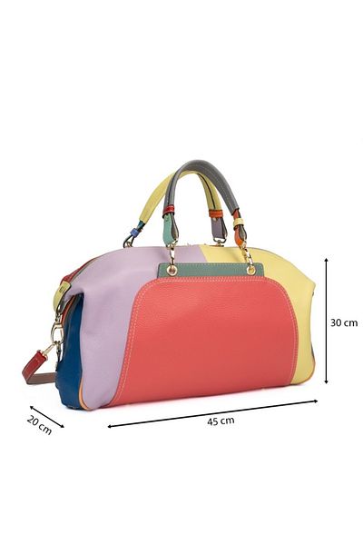 OEM Poseta piele naturala, 45x20x30cm premium Ivo, multicolor