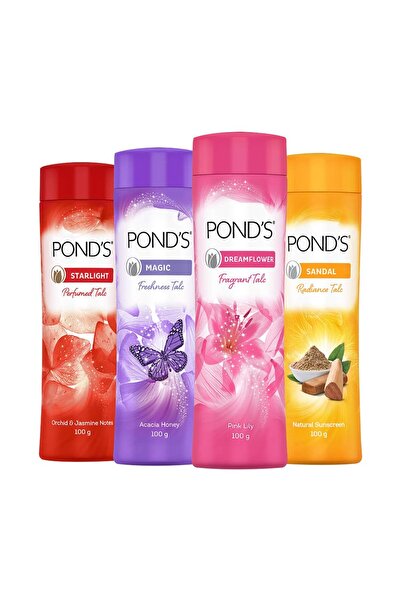 Ponds Pond's Sandal Radiance Talc 300 G – Brightens Skin, Long-lasting Fragrance & Freshness
