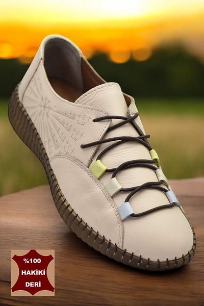 ISPARTALILAR 6000 Full Orthopedic Sole Genuine Leather Women's Casual Shoes