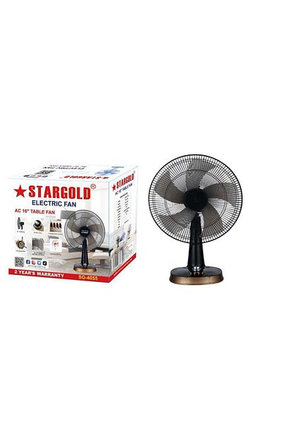 Generic STARGOLD 16-Inch Table Fan, 55W Quiet Motor, 3-Speed Settings, 5-Blade Design with 90° Oscillation