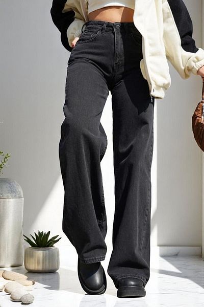 Livik Pnk Women's Lycra Stretchy Special Wide Leg Jeans