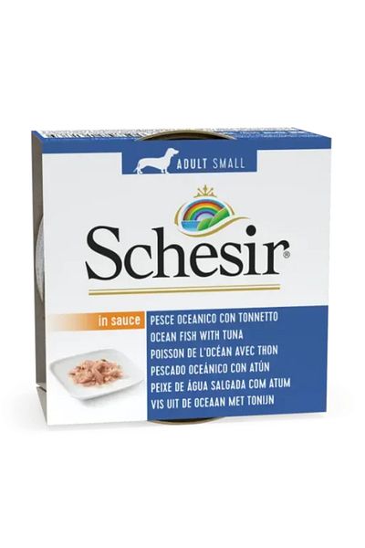 Schesir Dog Wet Food Can-Ocean Fish with Tuna 85g Pack of 12