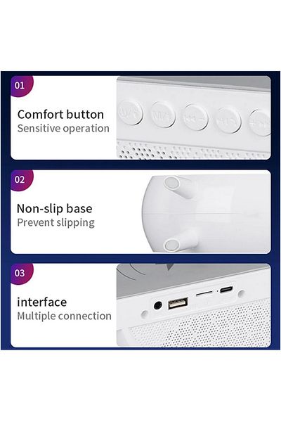 OEM Stație de încărcare wireless 3 în 1 cu lampă RGB și difuzor Bluetooth, control prin aplicație