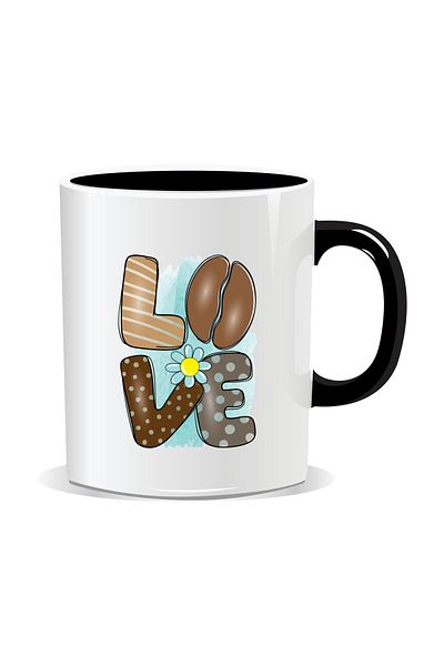 OEM Personalized coffee mug, LOVE - Black interior
