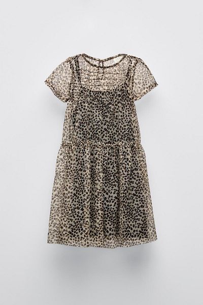 Zeyder Kids Girl's Tulle Leopard Print Dress