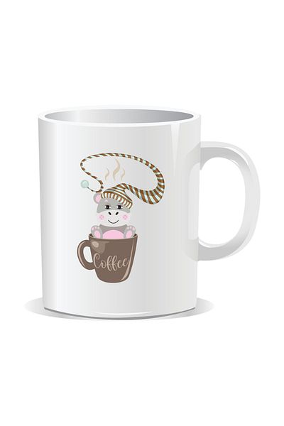 OEM Personalized coffee mug, cute animal in coffee mug - White interior