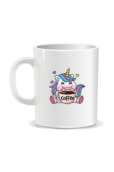 OEM Personalized coffee mug, Coffee Unicorn - White interior