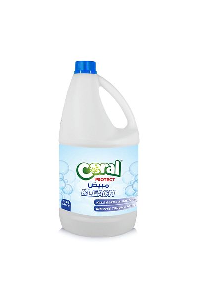 Coral Protect Multipurpose Liquid Bleach Powerful Stain Removal, Kills Germs -3.78 Liters (1 USG)