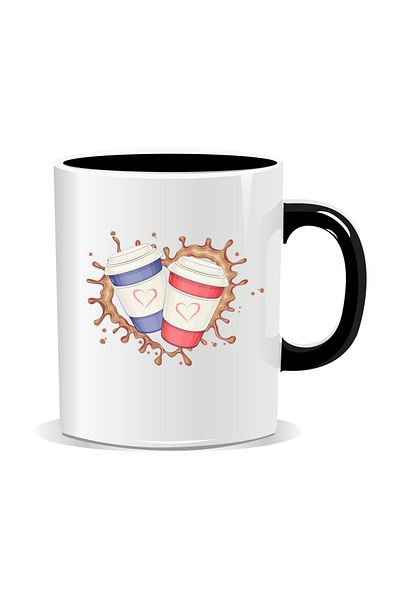 OEM Personalized coffee mug, 2 coffee mugs - Black interior