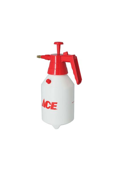 ACE Durable Handy Plastic Pressure Sprayer with Adjustable Nozzle White and Red 1.5 Liter