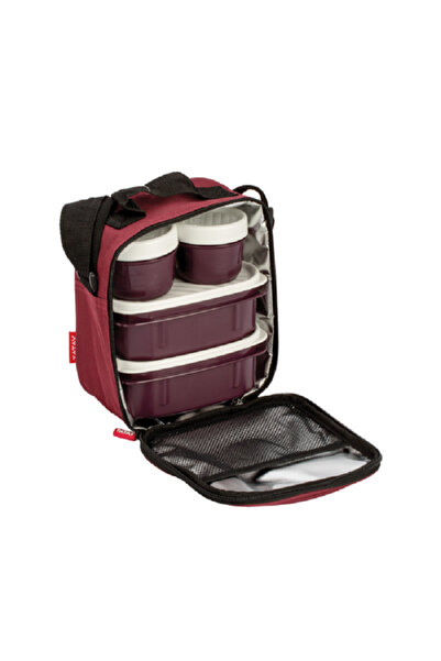 Tatay Urban Lunch Box Kit for Women Burgundy 3 Liter