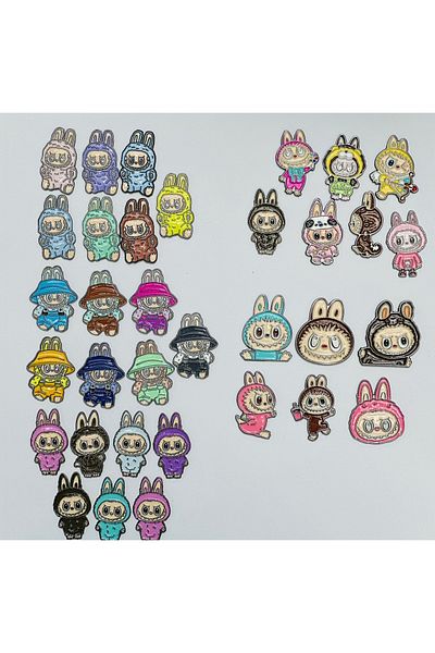 LABUBU Metal Sticker 24 Pcs Mix 50dirham
