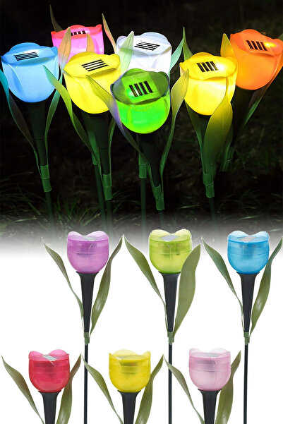 Binbirreyon Lale Güneş Enerjili Bahçe Solar Aydınlatma Dekoratif Bahçe Lambas...