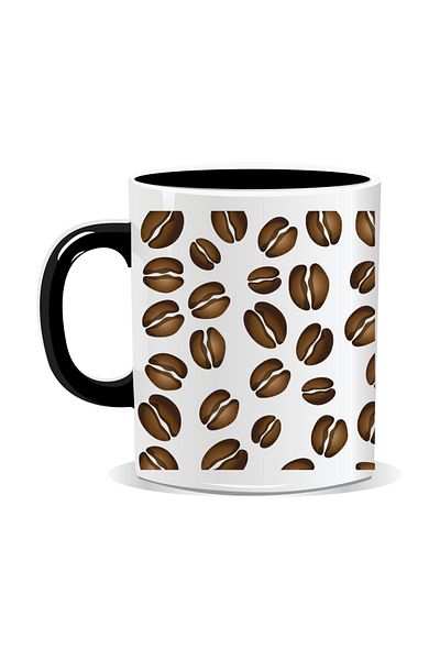 OEM Personalized coffee mug filled with coffee beans - Black interior
